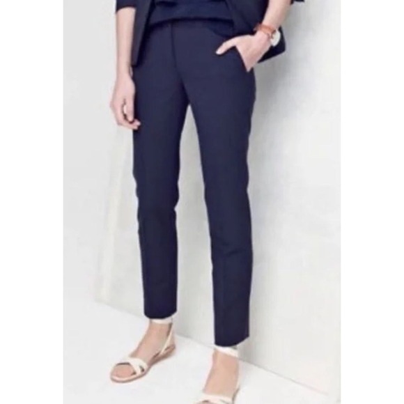 J.Crew Pants - J CREW Campbell Cotton Blend Straight Leg Dress Pants Navy Blue Sz 6